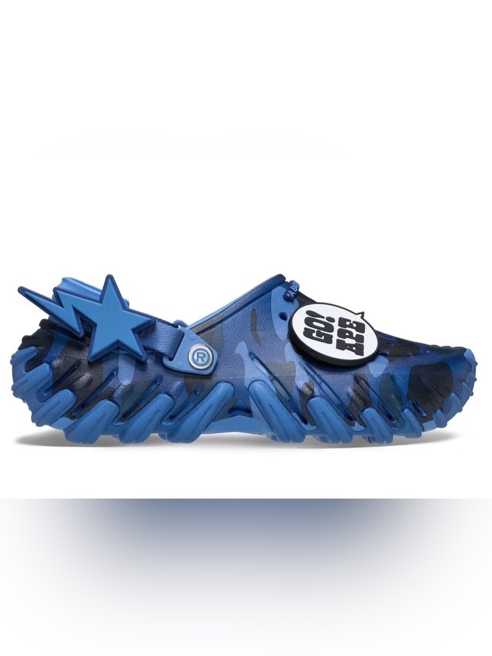 Bape Blue Camo Slip-On Sandal with GO! APP Badge